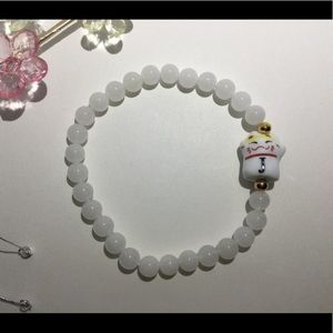 Lucky Cat Letter J Stretch Bracelet